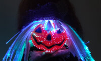 Reisigbesen mit Beleuchtung Broom Pumpkin  Halloween-Dekoration farbwechselnd  Geschenkidee