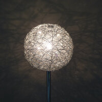 Moderne Halogen Stehleuchte Alissa 30cm Alu-Drahtgeflecht Standlampe