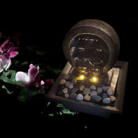 Zimmer-Tischbrunnen mit LED Beleuchtung Zen rund Springbrunnen Raumbefeuchter #1
