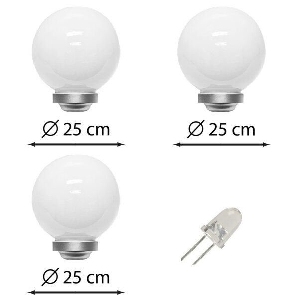 Solarleuchte Solarrkugel Marla 25cm - 3er Set