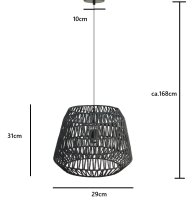 Pendelleuchte Anda 40cm Papier Schwarz E27 IP20
