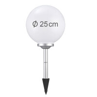 Solar Kugelleuchte Ola 25cm mit Erdspieß Kunststoff IP44