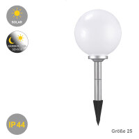Solar Kugelleuchte Ola 25cm mit Erdspieß Kunststoff IP44