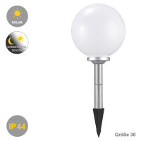 Solar Kugelleuchte Ola 30cm mit Erdspieß Kunststoff IP44