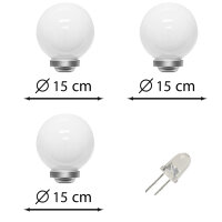 3 x Solar-Kugel-Garten-Leuchte MARLA 15cm Boden-Dekorations-Wege-Leuchte
