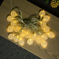 LED Lichterkette BALL 20 flammig Kugellichterkette Batterie betrieben Dekolicht warmweiß