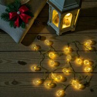 LED Lichterkette BALL 20 flammig Kugellichterkette Batterie betrieben Dekolicht warmweiß