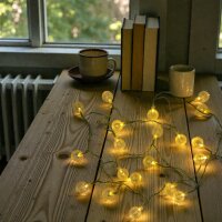 LED Lichterkette BALL 20 flammig Kugellichterkette Batterie betrieben Dekolicht warmweiß