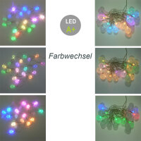 LED Lichterkette BALL 20 flammig Kugellichterkette Batterie betrieben Dekolicht RGB
