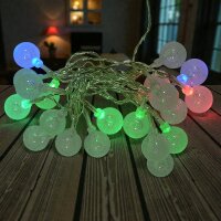 LED Lichterkette BALL 20 flammig Kugellichterkette Batterie betrieben Dekolicht RGB