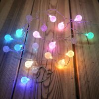 LED Lichterkette BALL 20 flammig Kugellichterkette Batterie betrieben Dekolicht RGB
