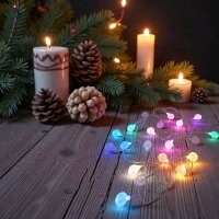 LED Lichterkette BALL 20 flammig Kugellichterkette Batterie betrieben Dekolicht RGB