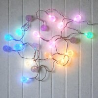 LED Lichterkette BALL 20 flammig Kugellichterkette Batterie betrieben Dekolicht RGB