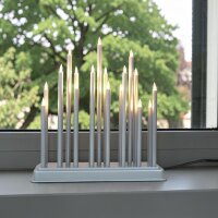 Klassische Stimmungsleuchte Spitze19- flammig  titanfarbig