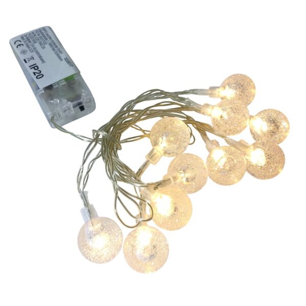 Lichterkette Bubble ball 10 LED farbwechselnd  batteriebetrieb Weihnachtsbeleuchtung Tischdeko