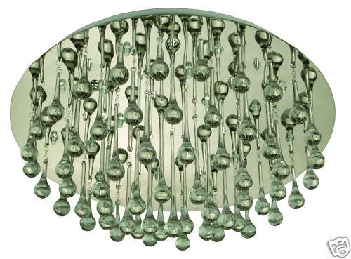Deckenleuchte "Liram" Lampe Kristallbehang Chrom mitFernbedienung