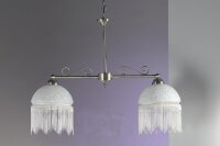 Deckenleuchte Landhausstil Weide 2 flg. Glasschirm mit Perlenbehang Pendellampe