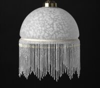 Deckenleuchte Landhausstil Weide 2 flg. Glasschirm mit Perlenbehang Pendellampe