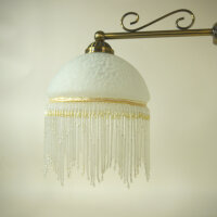 Deckenleuchte Landhausstil Weide 2 flg. Glasschirm mit Perlenbehang Pendellampe