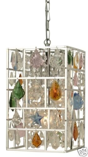 Decken-Pendel-Leuchte SALIMA aus Chrom und Kristallglass