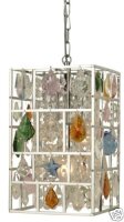 Decken-Pendel-Leuchte SALIMA aus Chrom und Kristallglass