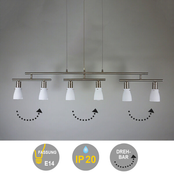 Decken-Pendel-Leuchte ZARA 3 x 2 flg. Esszimmer-Lampe