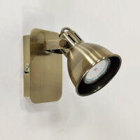 Deckenstrahler Spotlampe Letora 1-flammig altmessing Wandleuchte Deckenleuchte