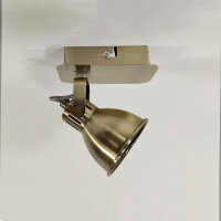 Deckenstrahler Spotlampe Letora 1-flammig altmessing Wandleuchte Deckenleuchte