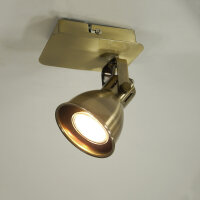 Deckenstrahler Spotlampe Letora 1-flammig altmessing Wandleuchte Deckenleuchte