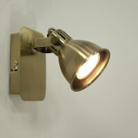 Deckenstrahler Spotlampe Letora 1-flammig altmessing Wandleuchte Deckenleuchte