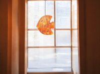 Dekoleuchte Fisch Lampe Fiberglas Lichterkette 10 flg. Dekoration Kinderleuchte orange