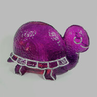 Dekoleuchte Schildkröte Turtle aus Fiberglas + Lichterkette Lampe lila