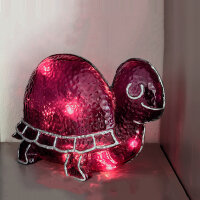 Dekoleuchte Schildkröte Turtle aus Fiberglas + Lichterkette Lampe lila