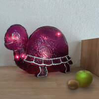 Dekoleuchte Schildkröte Turtle aus Fiberglas + Lichterkette Lampe lila