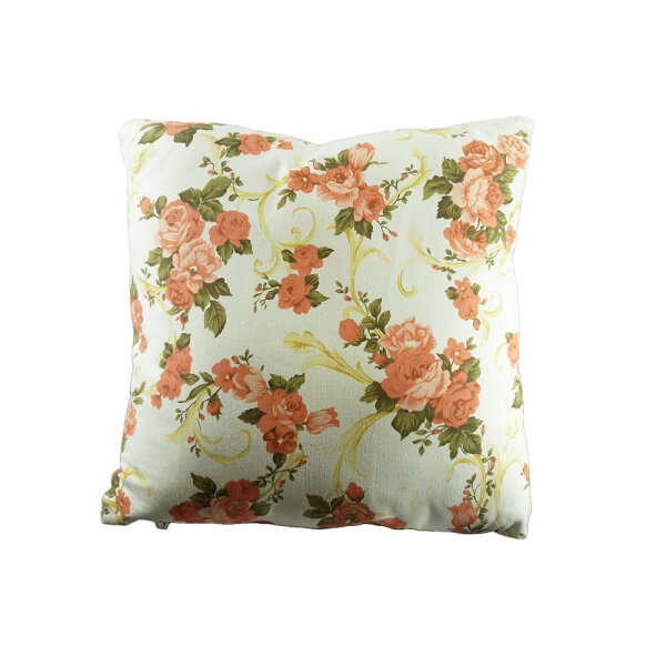 2 x Dekorative Kissen Rosenmuster Landhausstil Dekoration Dekokissen Geschenk