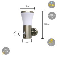LED Außenwandleuchte Hanau mit Sensor