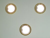 Einbauleuchten 3 er Set Messing, Niedervolt,...