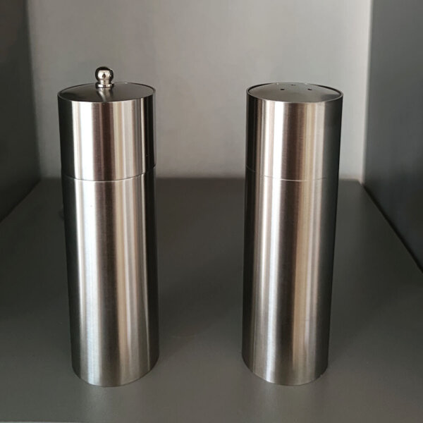 Edelstahl Salz & Pfeffer Set 15cm Gewürzmühle Geschenk Küchenhelfer
