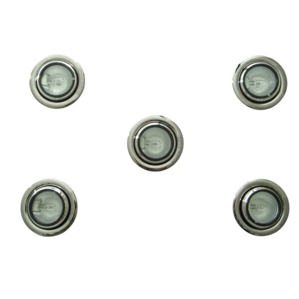 Einbauleuchten 5 er Set in 3 Farben, Niedervolt Chrom