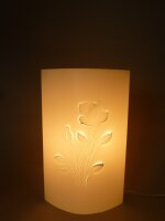 Elegante wunderschöne Tischleuchte Rose Dekolampe mit Rosenmotiv Fensterlampe