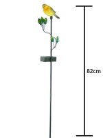 Gartenstecker Vogel Deko-Gartenbeleuchtung Solarleuchte  grau-gelb/schwarz einzeln