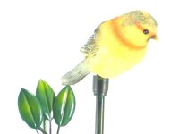 Gartenstecker Vogel Deko-Gartenbeleuchtung Solarleuchte  grau-gelb/schwarz einzeln