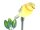 Gartenstecker Vogel Deko-Gartenbeleuchtung Solarleuchte  grau-gelb/schwarz einzeln