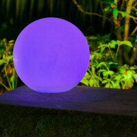 Hochwerige LED-Garten-Solar-Kugel-Leuchte BIRTA m. Spieß-USB-Kabel-Fernbedienung 20 cm