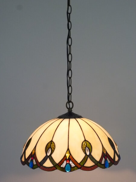 Deckenleuchte Chantal Echtglas Tiffany Stil  Pendelllampe