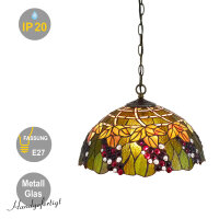 Hochwertige Echtglas Tiffany Stil Deckenleuchte Corina Deckenlampe Hängeleuchte