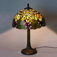 Tischleuchte Corina Echtglas Tiffany Stil Lampe Nachttischleuchte Höhe 47cm