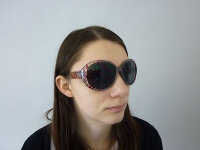 Hochwertige moderne Damen Sonnenbrille der Marke Dapo, diverse Modelle rund Modell 9 bunt-schwarz
