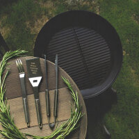 Hochwertiges 3 teiliges Edelstahl Barbeque Grillbesteck Grillzubehör Geschenk