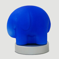 Tisch-Deko-Leuchte ELEFANT blau Glaslampe mundgeblasen